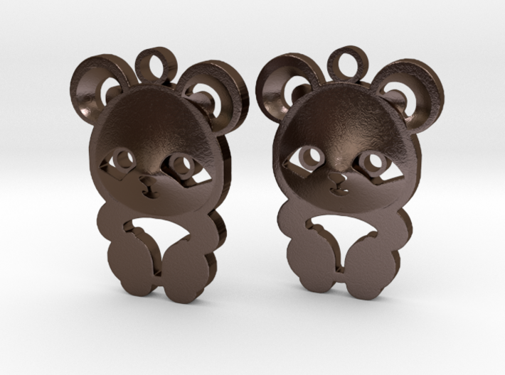 baby panda earrings 3d printed