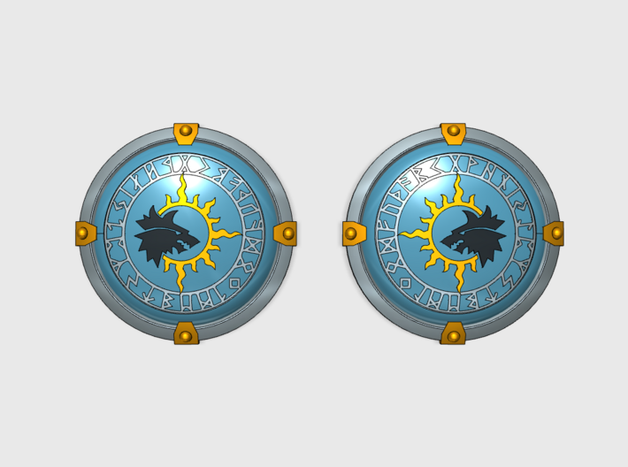 Sun Wolves - Round Power Shields (L&amp;R) 3d printed