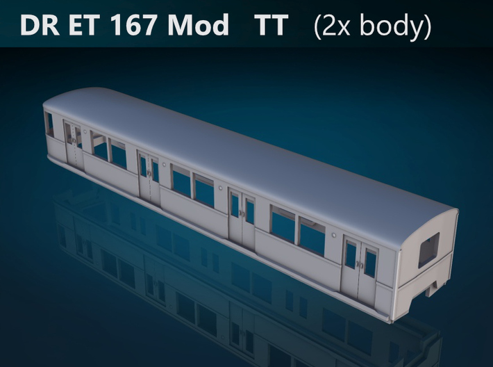 DR ET 167 Mod TT [2x body] 3d printed DR ET 167 Mod TT top view rendering