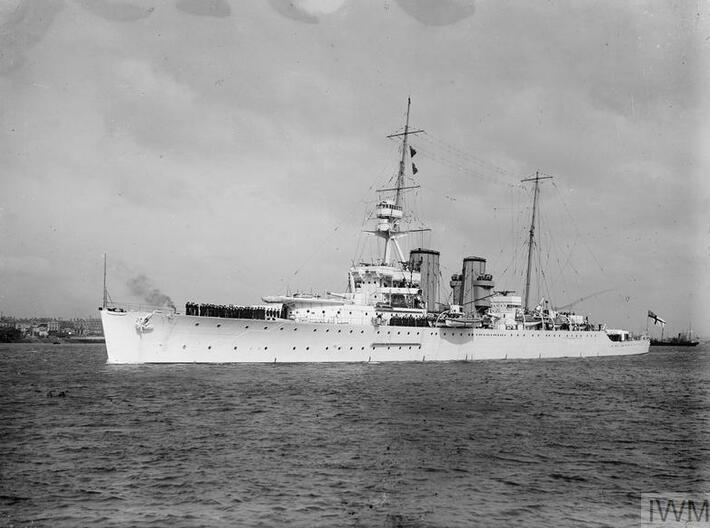 Nameplate HMS Effingham (10 cm) 3d printed Hawkins-class heavy cruiser HMS Effingham.