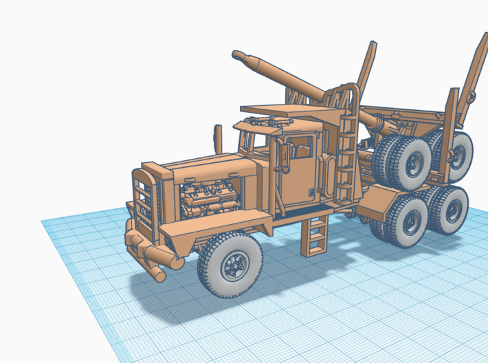 1/64th Heavy Log Truck Frame and cab Guard 3d printed 