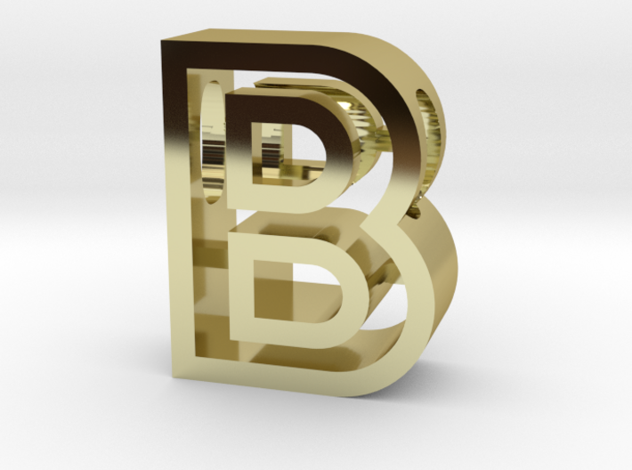 B Letter Pendant (Necklace) 3d printed 