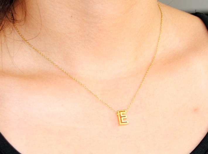 E Letter Necklace 3d printed E Letter Pendant