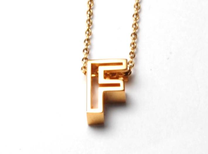 F Letter Pendant (Necklace) 3d printed 