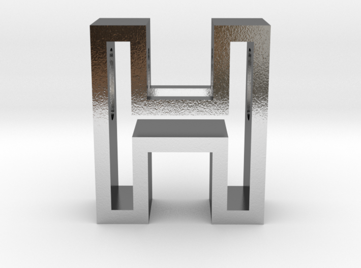H Letter Pendant (Necklace) 3d printed 