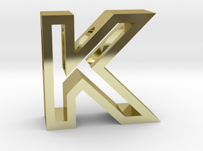 K Letter Pendant (Necklace) 3d printed 