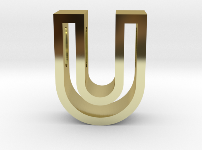U Letter Pendant (Necklace) 3d printed