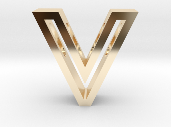 V Letter Pendant (Necklace) 3d printed 