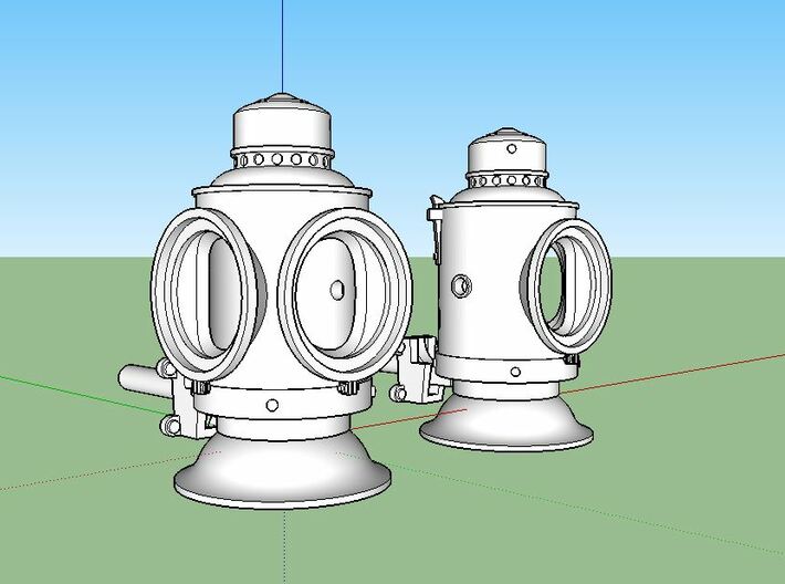 Bell Bottom Engine & Tender Lamps 3d printed 