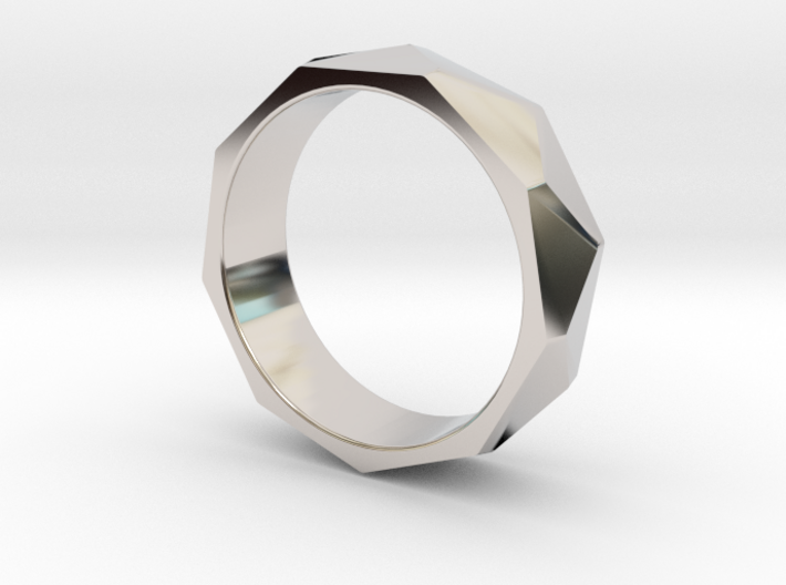 Faceted ring All sizes, multisize 3d printed