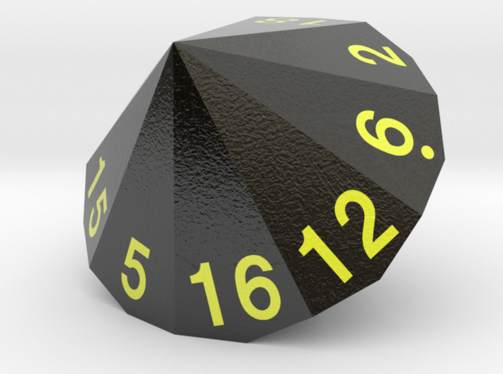 d18 Enneagonal Trapezohedron (Black) 3d printed