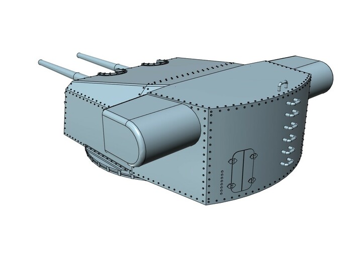 1/100 Bismarck and Tirpitz 15 cm Command Turret 3d printed 