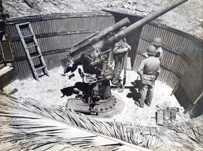 1/72 IJN 3rd year type 80mm naval gun 3d printed Japanese 80mm gun captured in  Guadalcanal