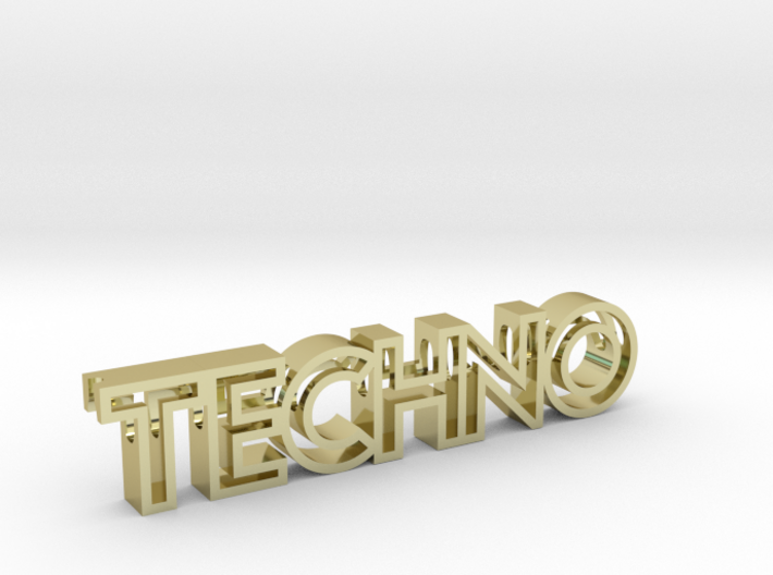 TECHNO Pendant (Necklace) 3d printed