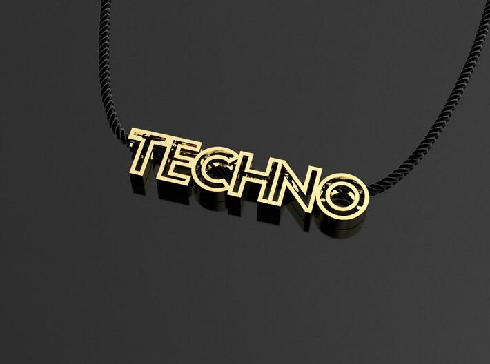 TECHNO Pendant (Necklace) 3d printed 