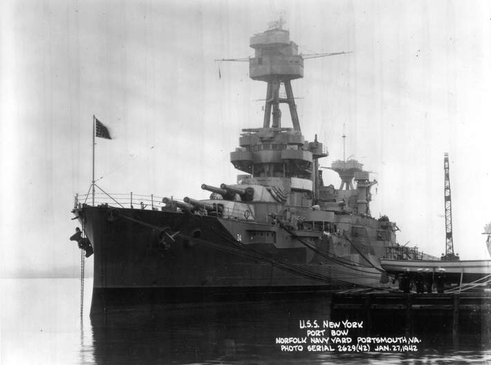 1/72 New York-class 14"/45 cal. Turret 1, 3 or 5 3d printed New York-class battleship USS New York BB-34.