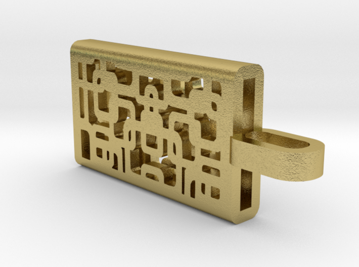[ComplexSimplicity][Mod01] 3d printed [ComplexSimplicity][Model01]-[Brass] | [20mmx12mmx3mm]