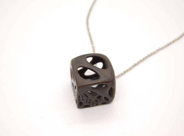Distorted Cube Pendant 3d printed 