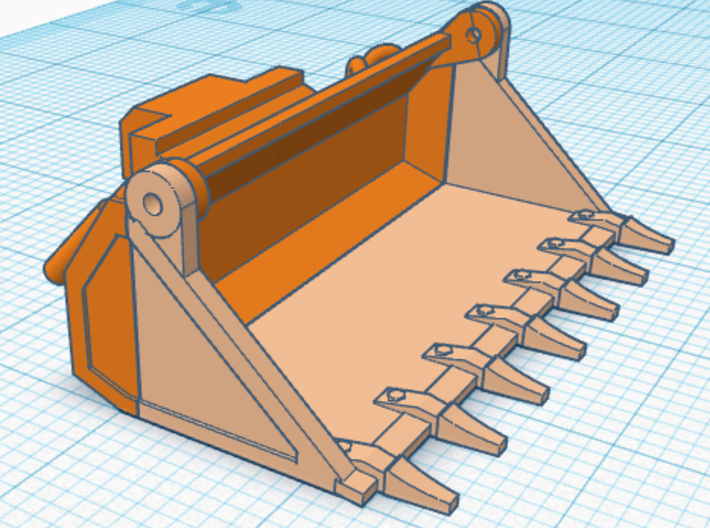 1/87th 4 in 1 bucket for a skid steer 3d printed 