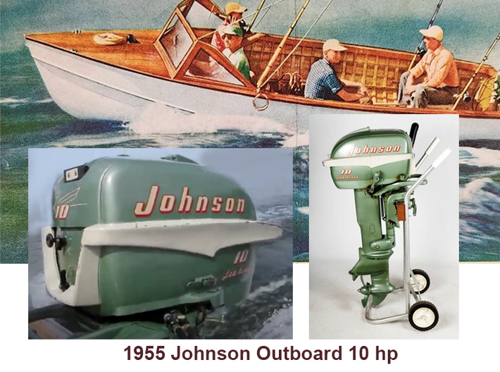 Vintage 1950s Johnson Outboard & Tank 3d printed Sample to use as color guide