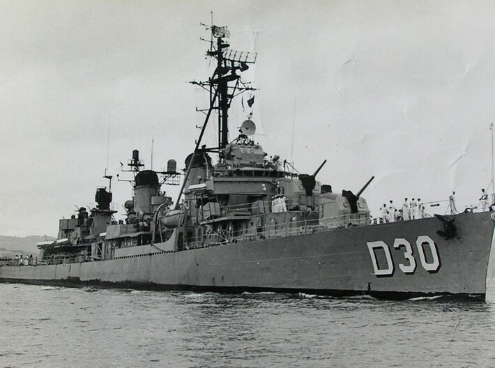 Nameplate Pernambuco D30 (10 cm) 3d printed Fletcher-class destroyer Pernambuco D30, ex-USS Hailey DD-556.