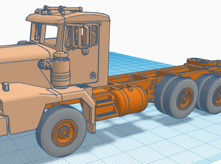 1/64th  Kenworth Brute tandem w lift axle frame 3d printed shown w Cab and Wheels, not included.