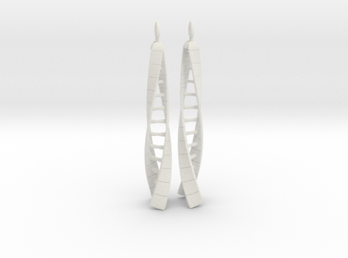 DNA Earrings - Spinners - Mirrored Pair 3d printed