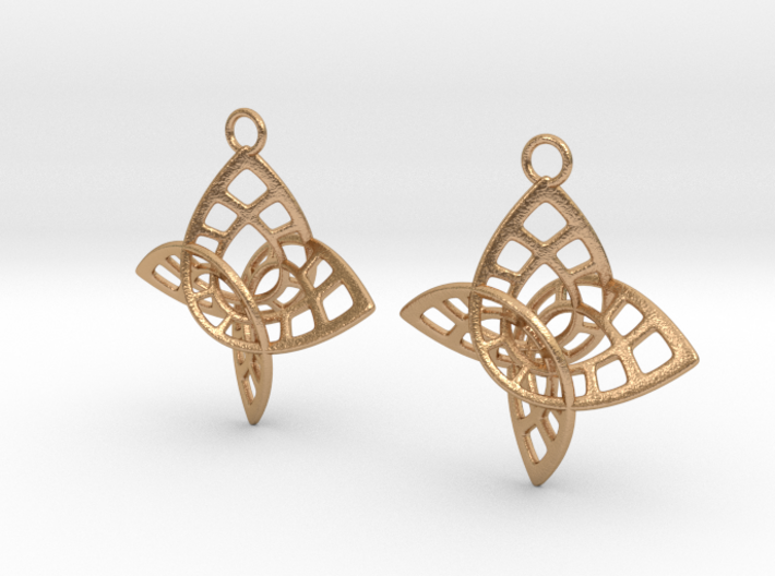 Enneper Earrings in Cast Metals 3d printed