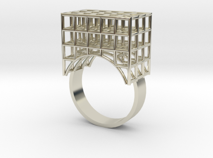 Ring with squares design (large) 3d printed