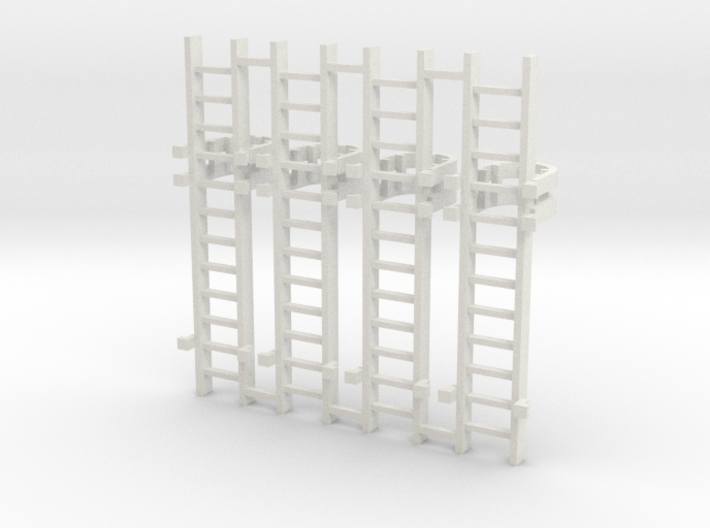 'HO Scale' - (4) 10' Caged Ladder 3d printed