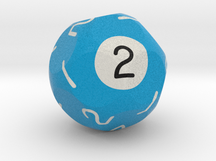 d2 Pool Ball Dice (1-2 eight times) 3d printed