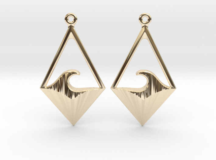 Wave Tie - Drop Earrings 3d printed