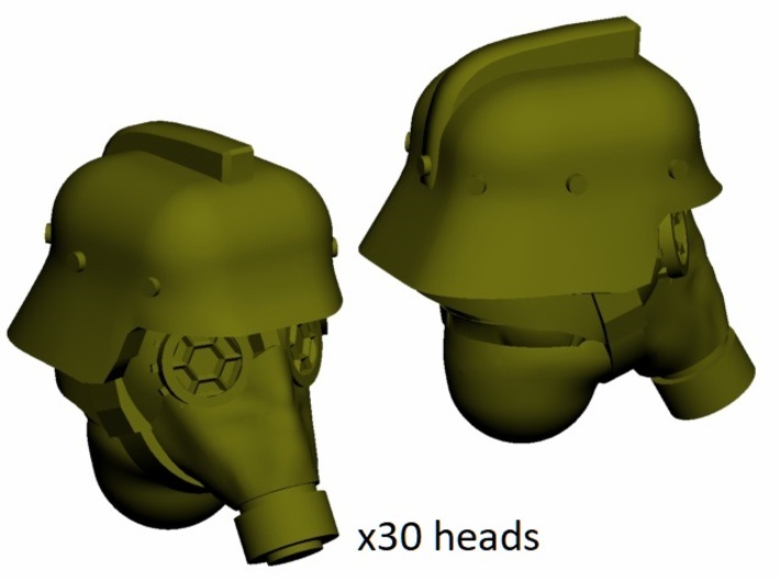 28mm Dieselpunk krieger heads 3d printed 