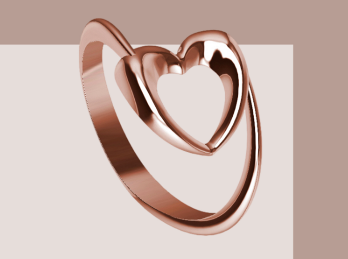Show the love: Heart Ring 3d printed 