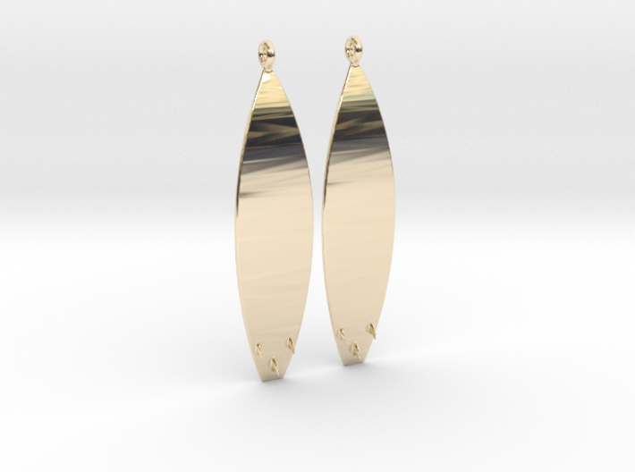 Surfboard - Drop Earrings 3d printed