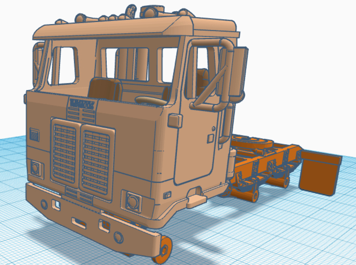 1/87th Glass for White daycab Cabover 3d printed 