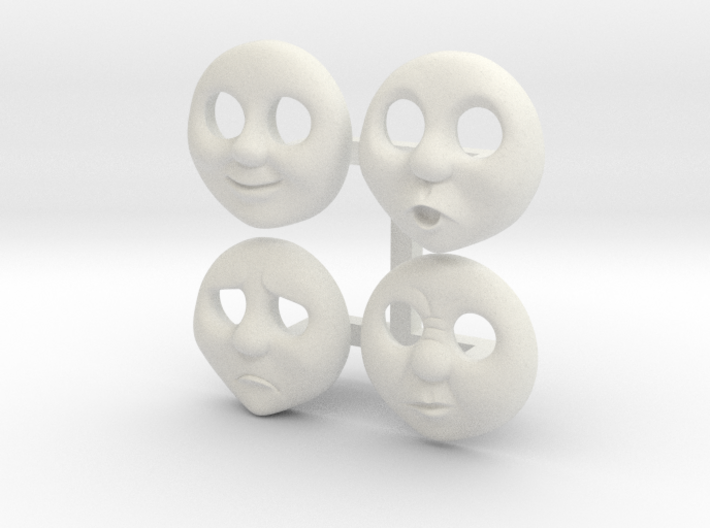 Blue Puffball HO Faces #1 3d printed