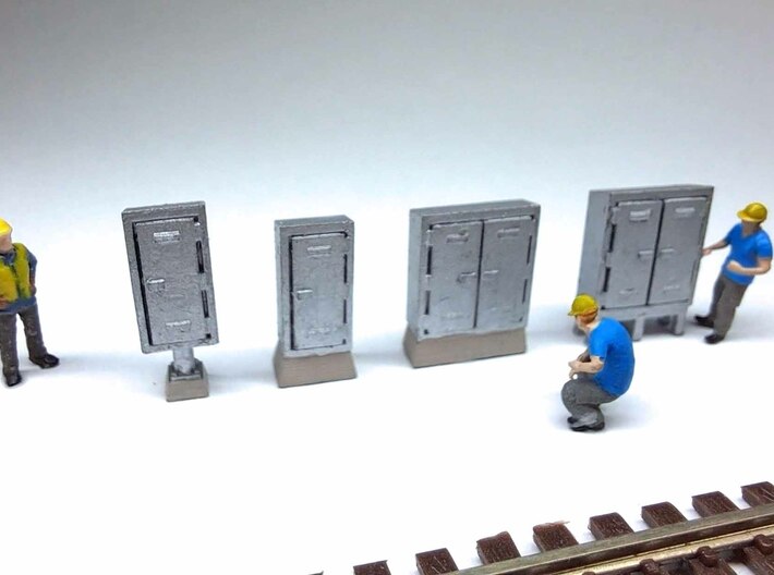 N Scale Lineside Electrical Equipment Cabinets 3d printed 
