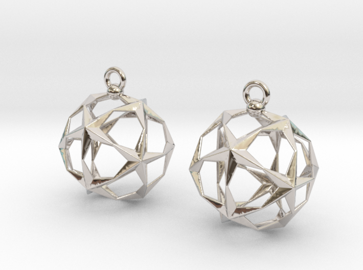 Stellated Dodecahedron Earrings 3d printed