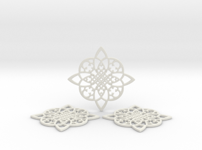 3 Fractal Coasters 3d printed