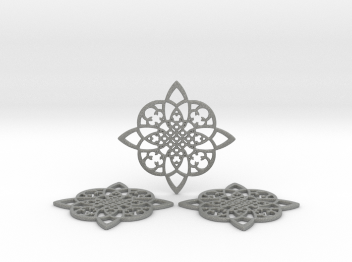 3 Fractal Coasters 3d printed