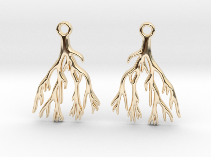 coral earrings 3d printed