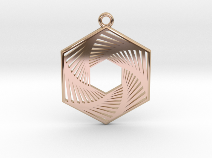 Hexagonal Recursion Pendant 3d printed