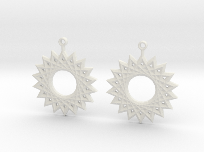 sun king earrings 3d printed