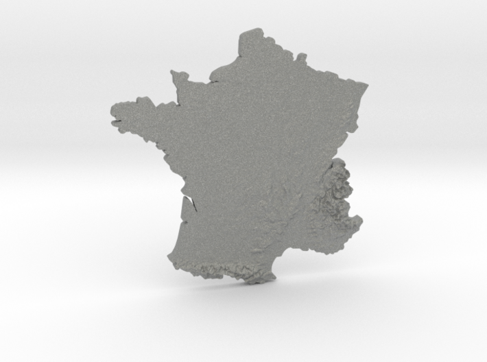 France heightmap 3d printed