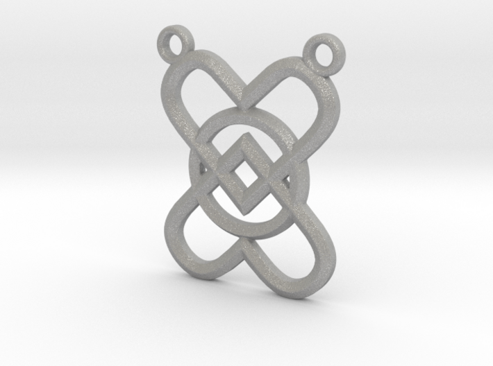 2 Hearts 1 Ring Pendant B 3d printed