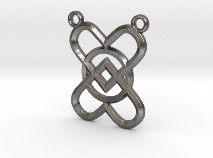2 Hearts 1 Ring Pendant B 3d printed