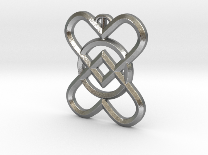 2 Hearts 1 Ring Pendant C 3d printed