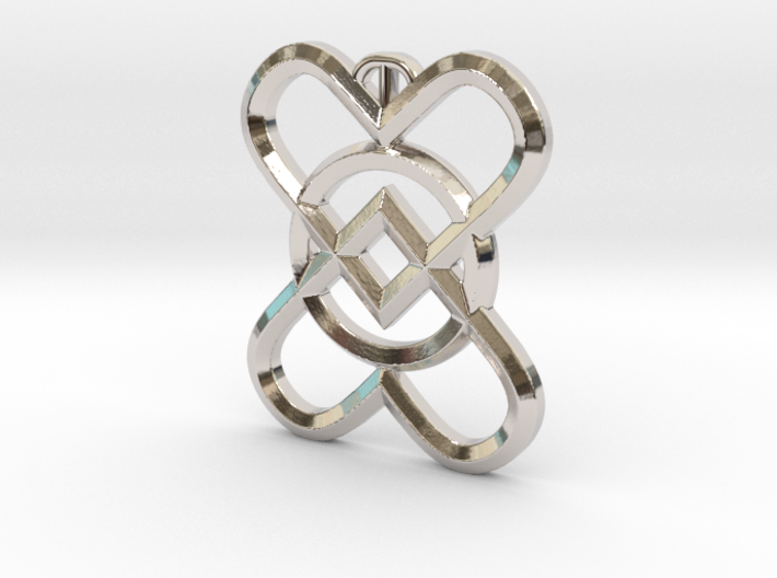 2 Hearts 1 Ring Pendant C 3d printed