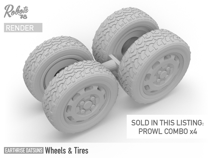 Earthrise Prowl Wheels & Tires Combo 3d printed 